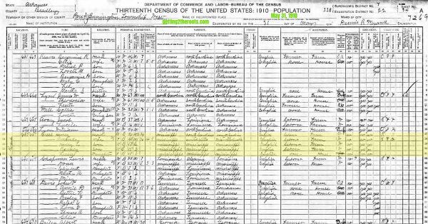 1910 Census used in my article, "The Life Story of Henry and Amanda Creal/Creel, My Great-Grandparents."