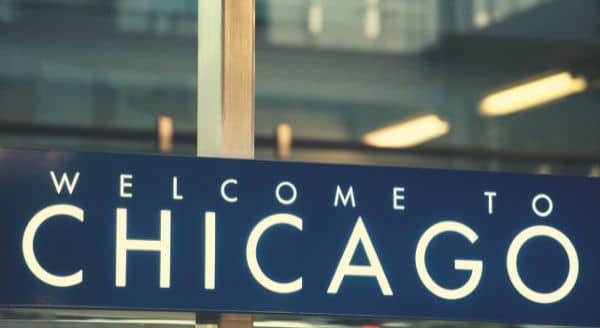 A photo saying Welcome to Chicago,