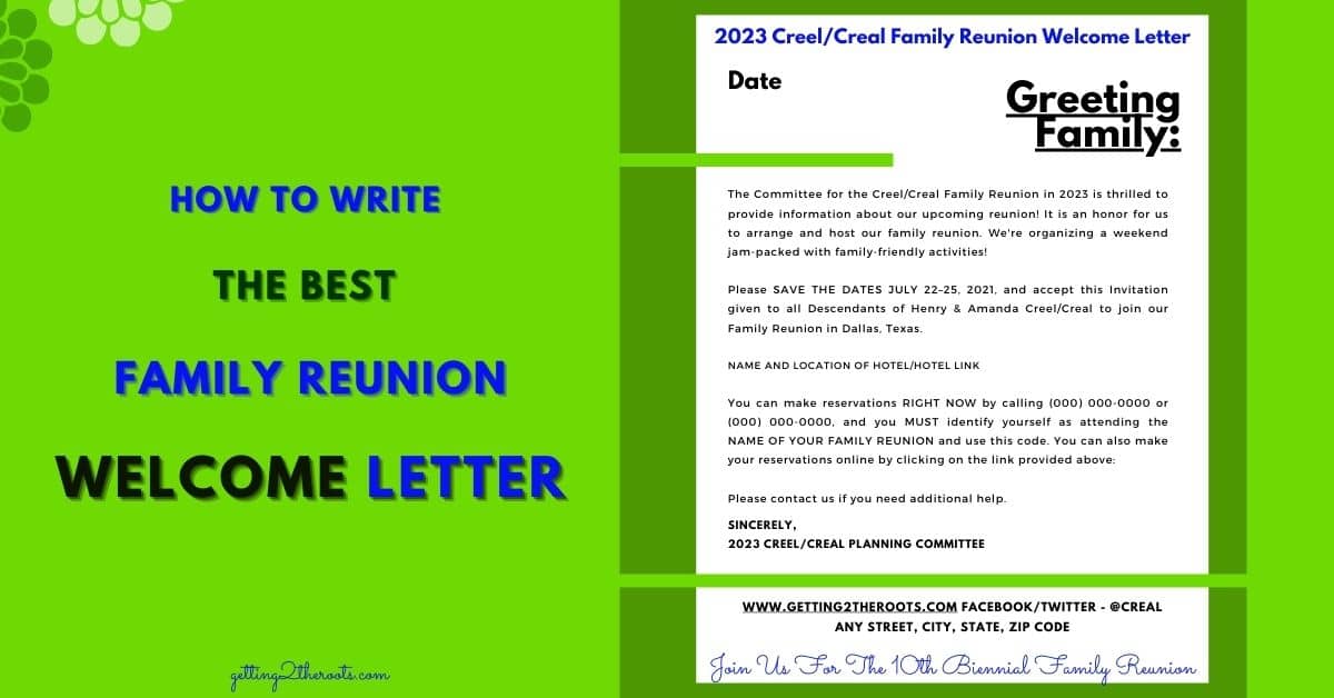 how to write a welcome speech for a family reunion