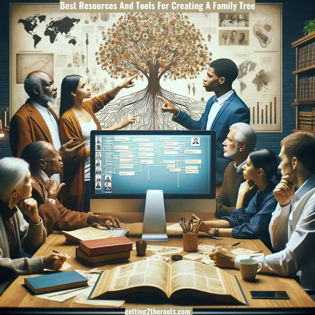 Image of a a group of people representing Tools For Creating A Family Tree.