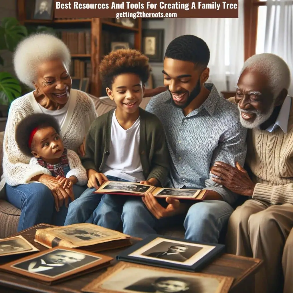 Image of an African American family representing Tools For Creating A Family Tree.