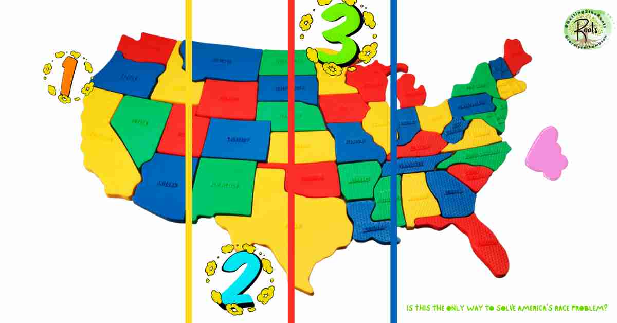 United Sates map representing America’s Race Problem.