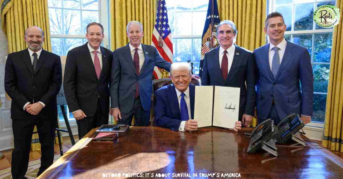 Image of Trump representing my article, beyond politics, it’s about survival.