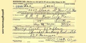 A draft card for my great uncle, Devan Creal, was used in my article, "The Life Story Of My Great Uncle, Devan Creal."