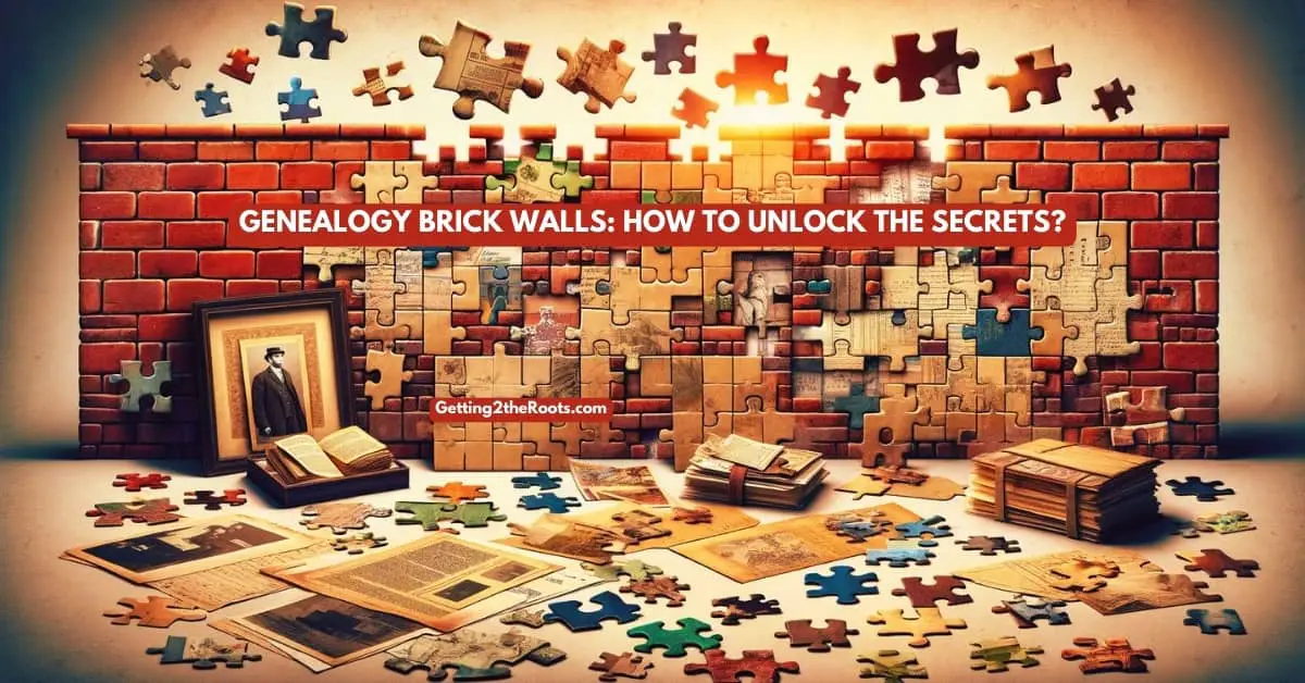 Image of a puzzle and brick wall representing Genealogy Brick Walls: How To Unlock the Secrets?