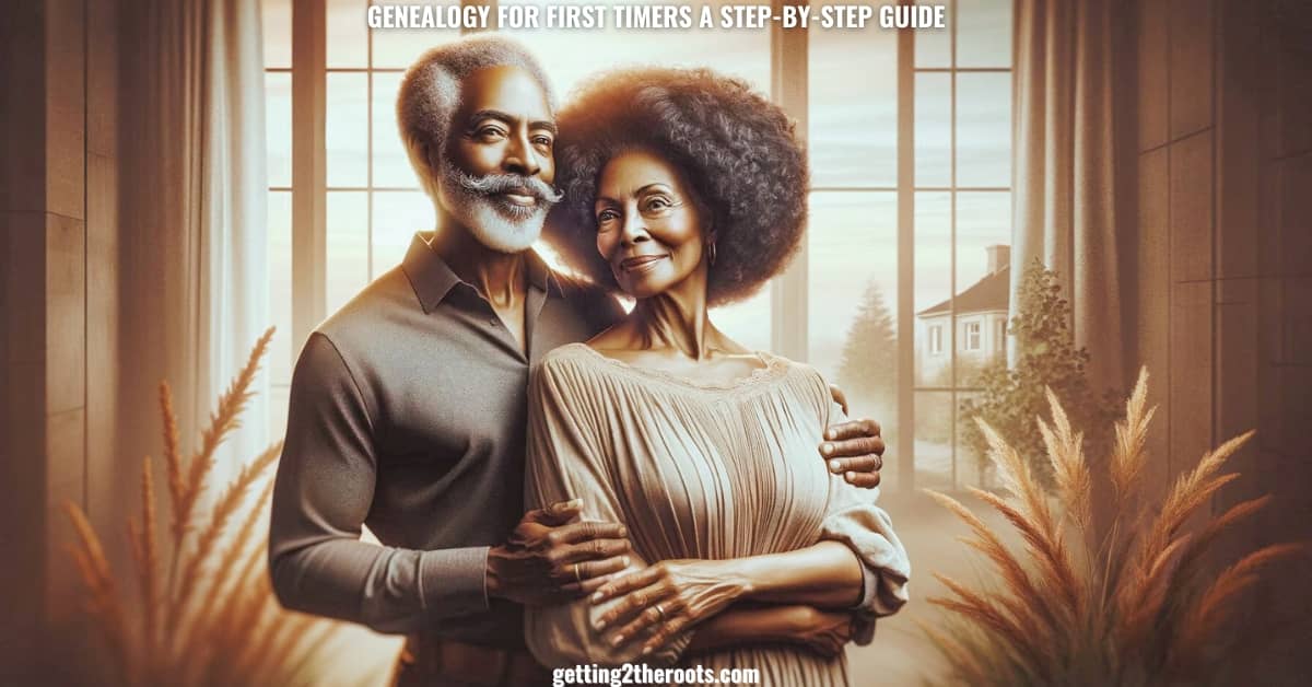 Image of black couple representing my article, Genealogy for First Timers A Step-by-Step Guide.