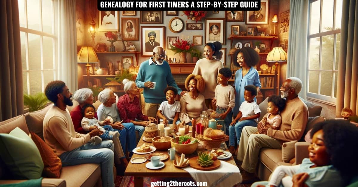 An image of a black family represents my article, Genealogy for First Timers A Step-by-Step Guide.