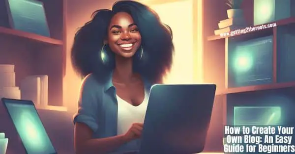 Image of a black lady working at her computer was used in my article How to Create Your Own Blog An Easy Guide for Beginners.
