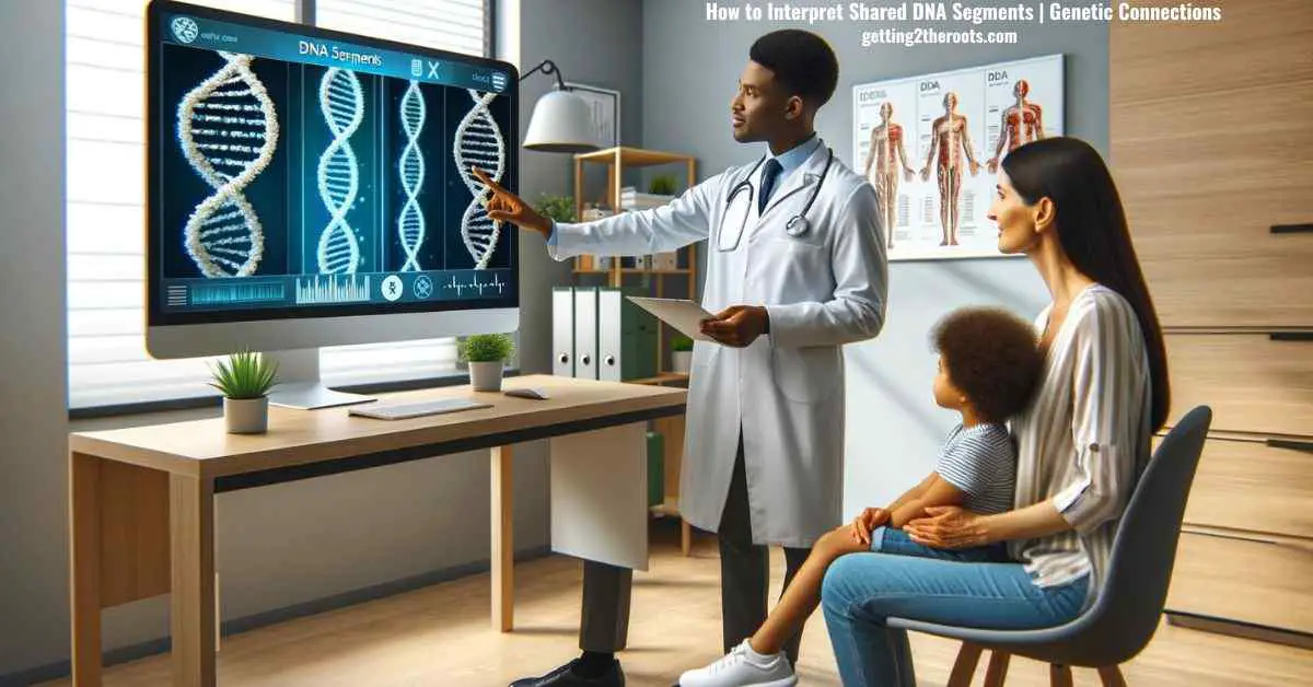 DNA image of a doctor with his patients representing Shared DNA Segments.