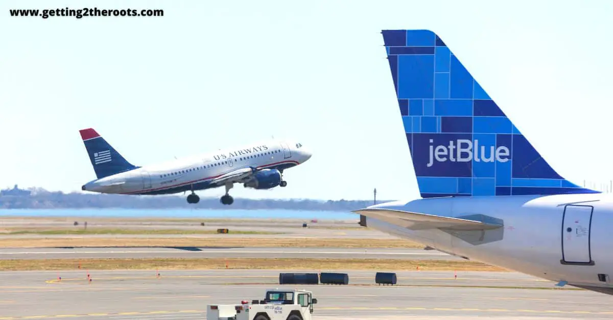 This is an image of one of JetBlue Airlines airplane.