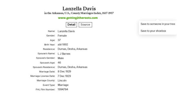 Luella's marriage record was used in my article "The Life Story of My Great Aunt, Luella Creal Davis Barnes."