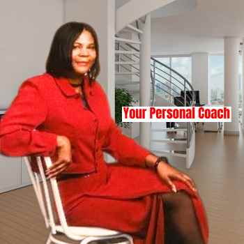 Your Personal Family Reunion Coach Carolyn A standing in a modern office.