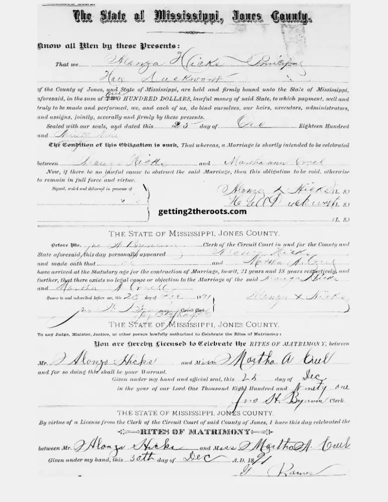 This image is a marriage certificate from the late 1800s was used in my article Uncovering Your Root Best Devices for Genealogy Research.