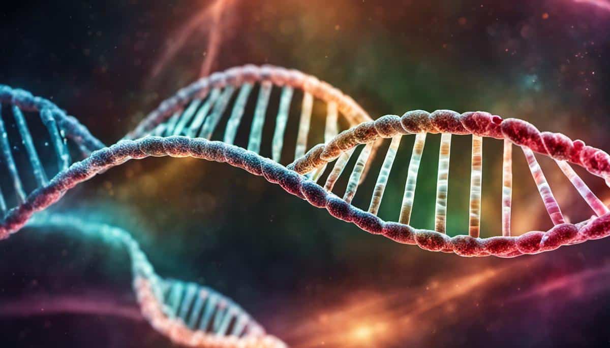 An image of a DNA helix representing DNA test results, symbolizing the complexity and significance of genetic information for individual health assessments.