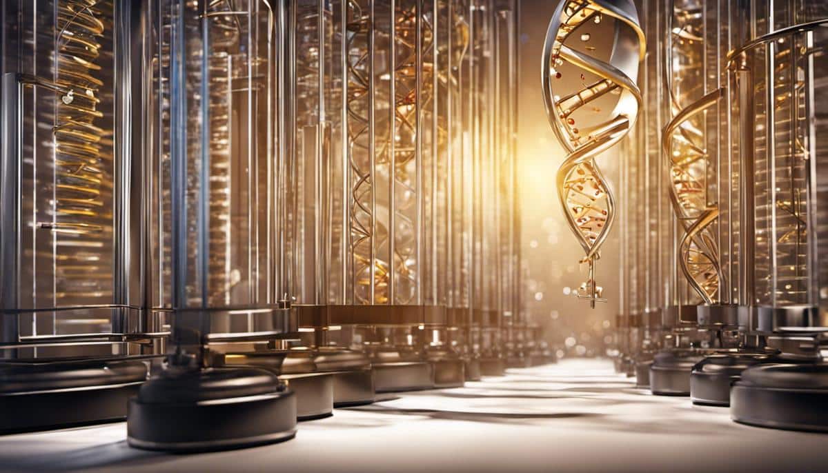 Illustration of DNA strands and scientific equipment. Deciphering the Codes: How to Read DNA Test Results